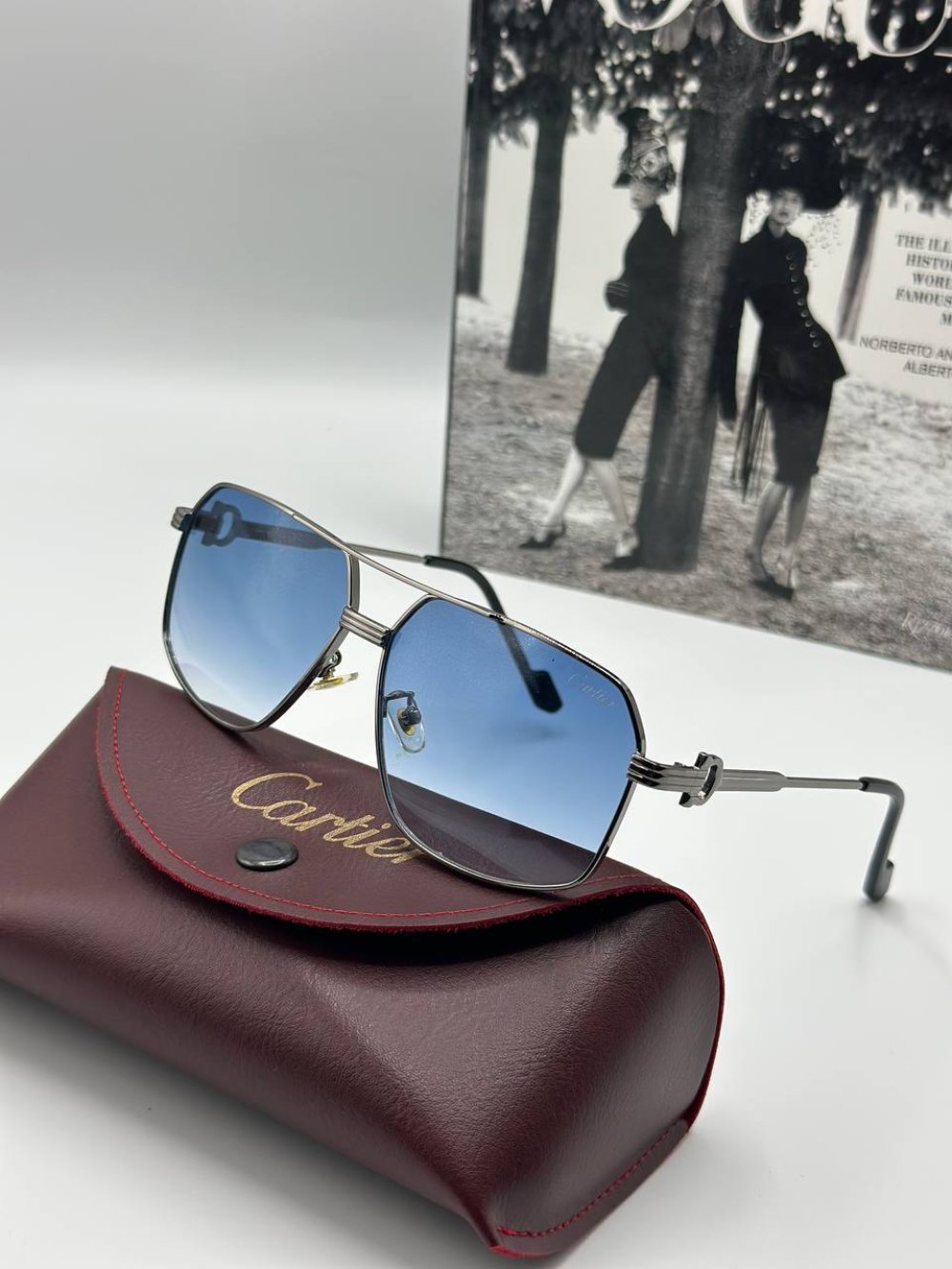 Cartier Gök Mavi İthal Erkek Güneş Gözlüğü G1632-VLLZ