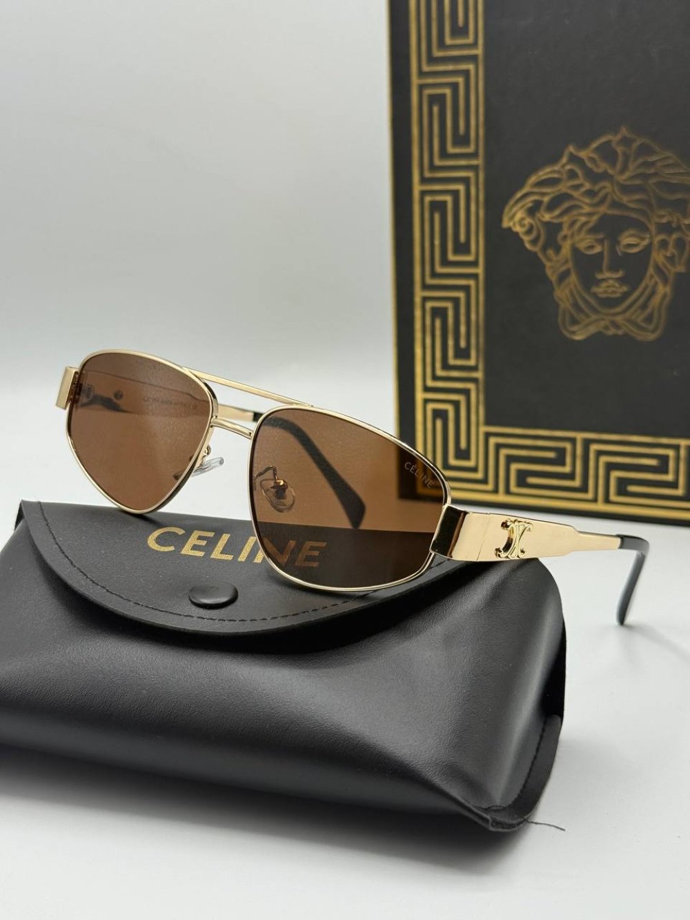 Celine Metal Kasa Kahverengi İthal Unisex Güneş Gözlüğü G1942