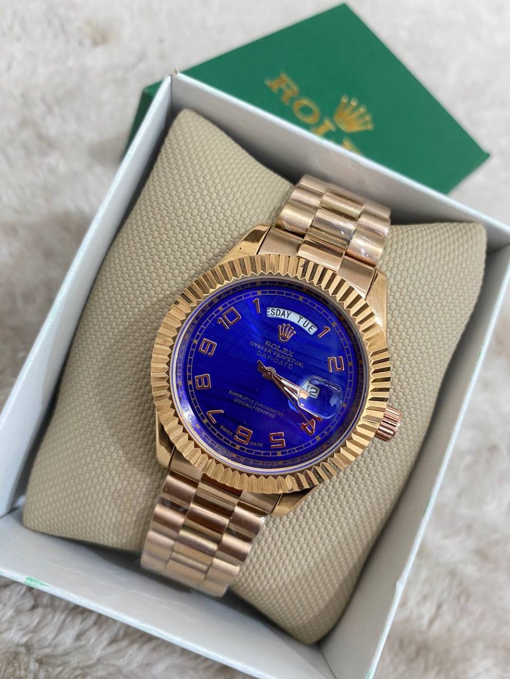 Rolex Datejust Rose Mavi Kadran Erkek Kol Saati S589