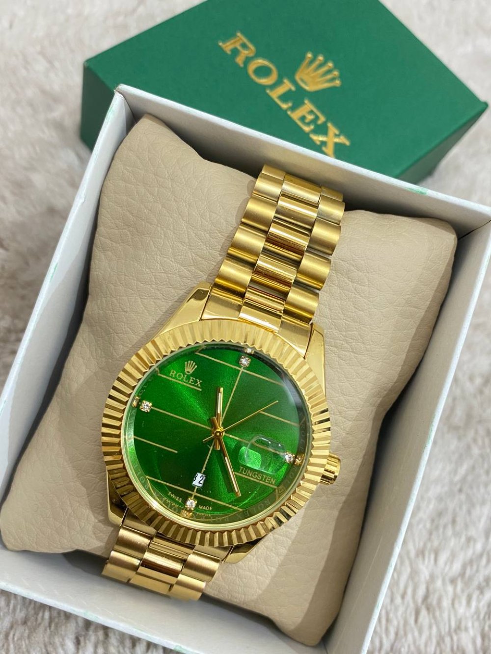 Rolex Gold Yeşil Kadran Erkek Kol Saati S577