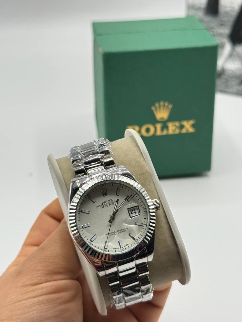 Rolex Gümüş Beyaz Kadran Kadın Saat S722-VLL