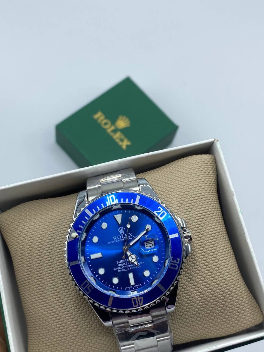 Rolex Submariner Gümüş Mavi Erkek Kol Saati S603