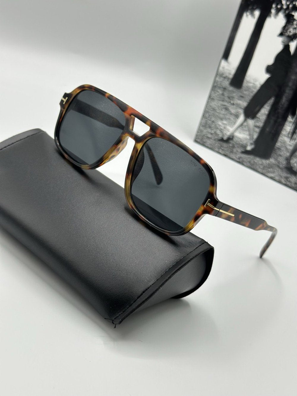 Tom Ford Leopar Çerçeve Siyah Cam Unisex Güneş Gözlüğü G1980-VLL