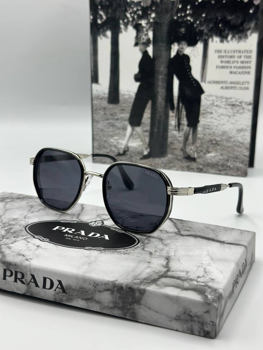 Prada Gümüş Siyah İthal Unisex Güneş Gözlüğü  G1831-VLL