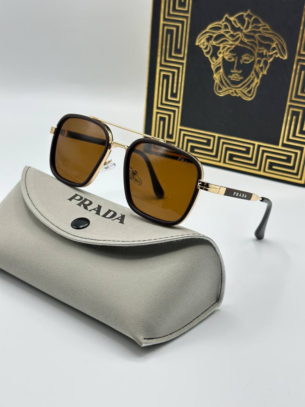 Prada Kahverengi  İthal Erkek Güneş Gözlük G3220-VLL