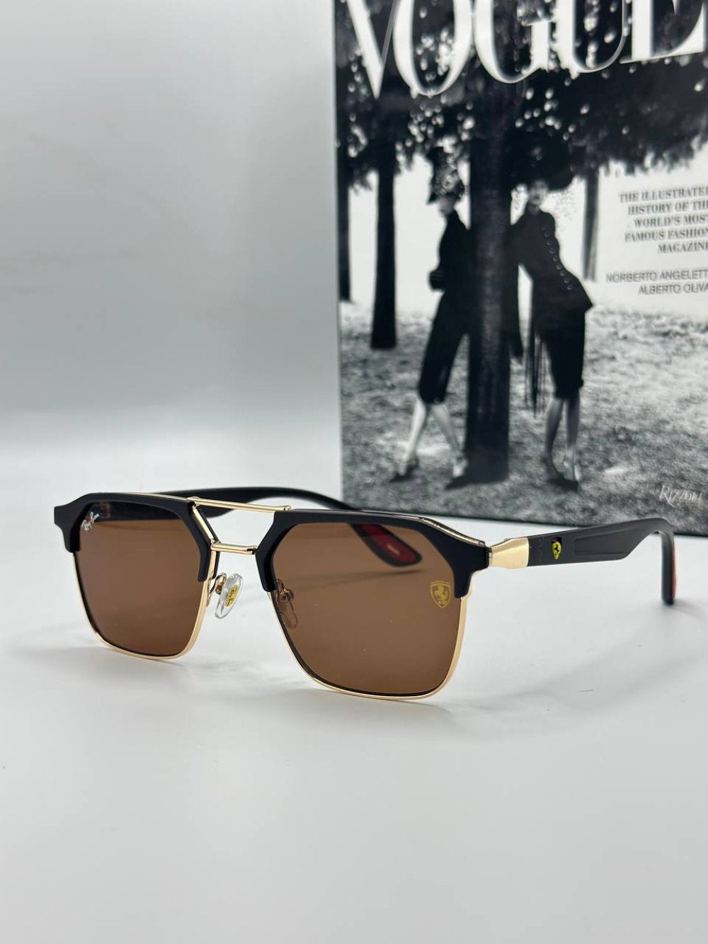 Rayban Ferrari Metal Kasa Kahverengi  Erkek Güneş Gözlüğü G1363-VLL