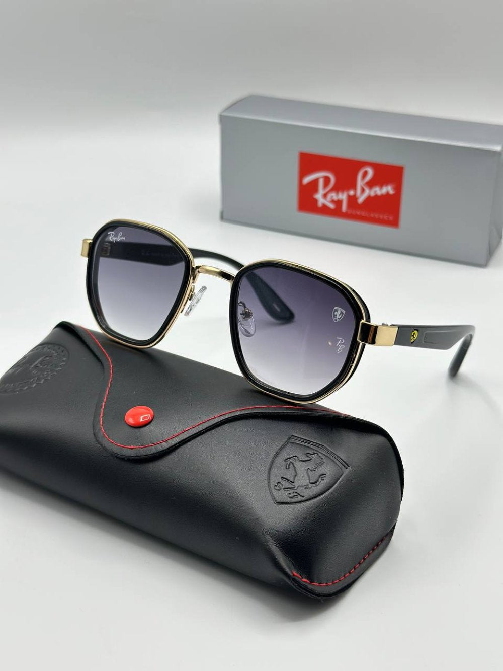 Rayban Ferrari Gold-Siyah İthal Unisex Gözlük G3261-VLL